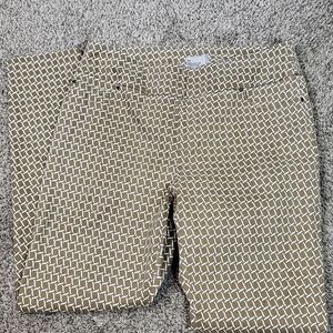 Sharon Young Fit Fabulous Tan & White Pull On Pants